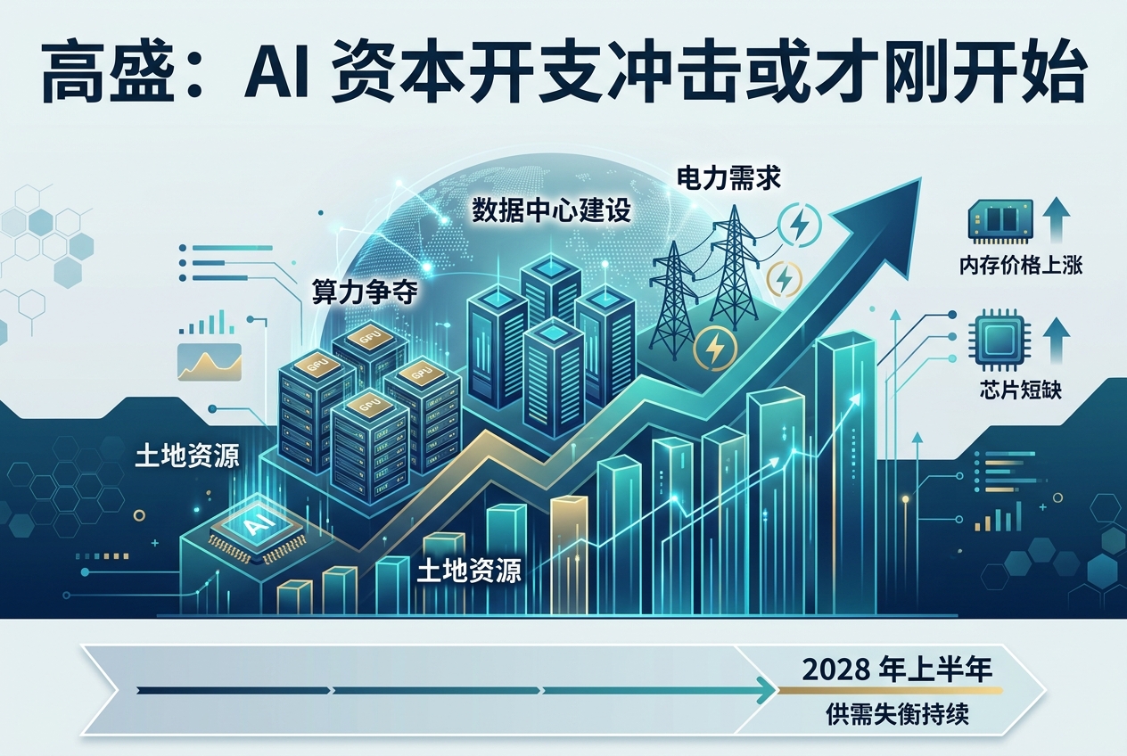 高盛:AI 资本开支冲击或才刚开始