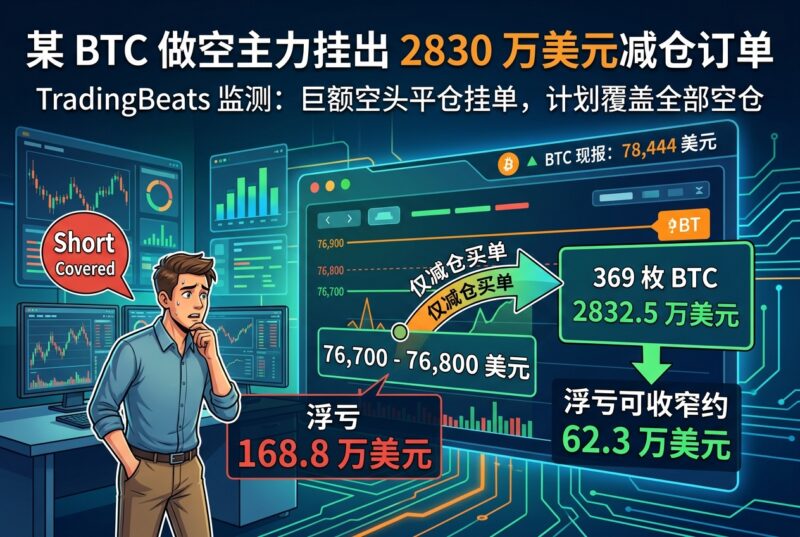 某 BTC 做空主力挂出 2830 万美元减仓订单-指挥使社区 - 真实线索、热点议题与深度观察
