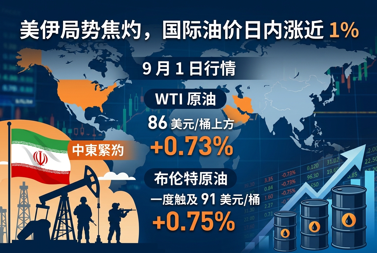 美伊局势焦灼，国际油价日内涨近 1%