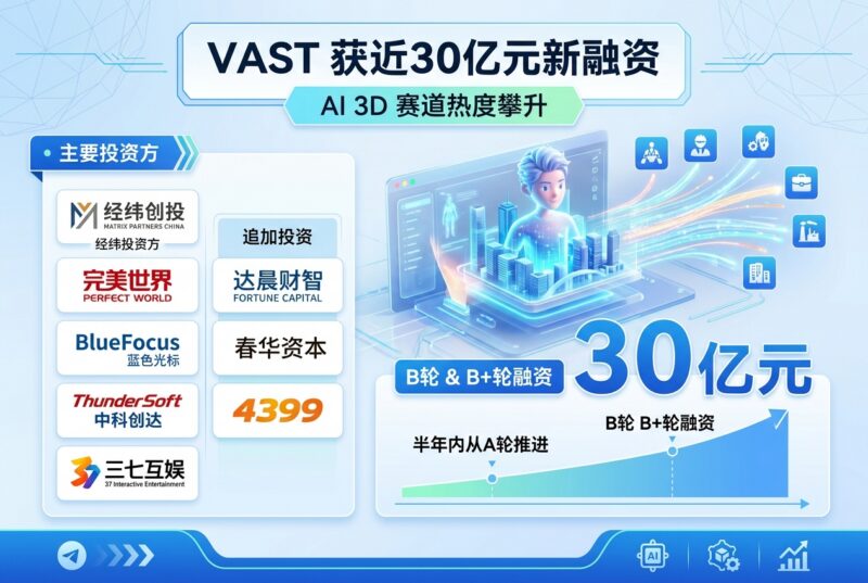 VAST 半年内从 A 轮推进至 B+ 轮,融资约 30 亿元-指挥使社区 - 真实线索、热点议题与深度观察