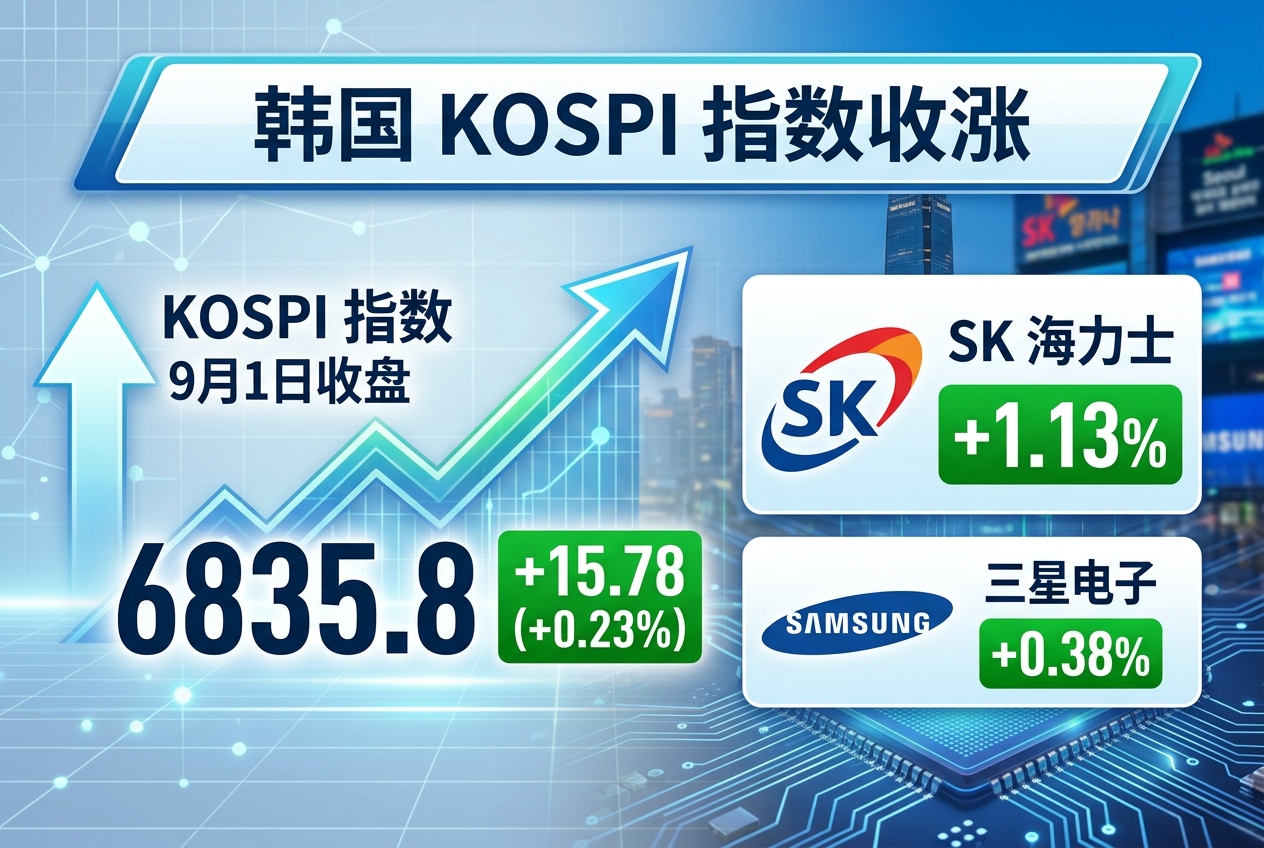 韩国 KOSPI 指数收涨,SK 海力士涨 1.13%