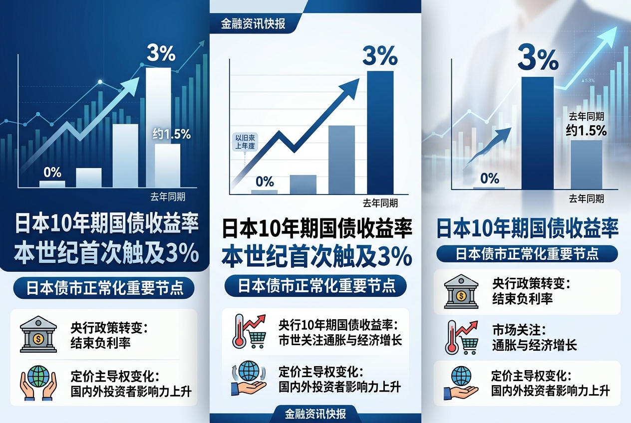 日本10年期国债收益率本世纪以来首次触及3%