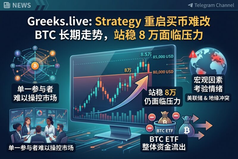 Greeks.live:Strategy 重启买币难改 BTC 长期走势,站稳 8 万美元仍面临压力-指挥使社区 - 真实线索、热点议题与深度观察