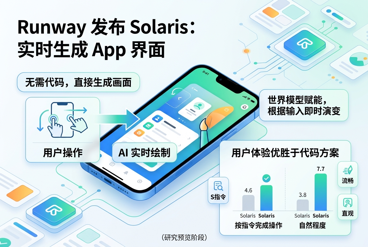 Runway 发布 App 界面生成模型 Solaris