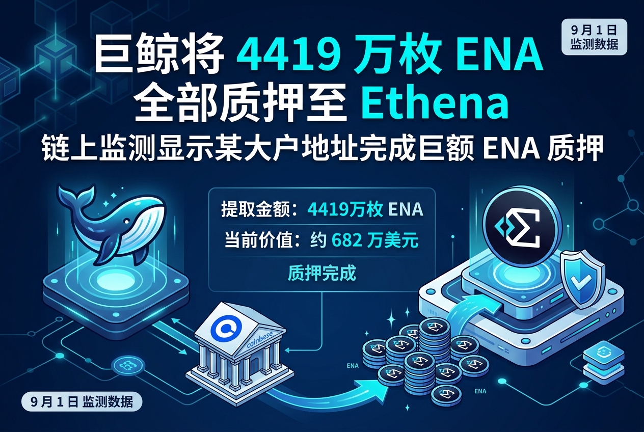 巨鲸将 4419 万枚 ENA 全部质押至 Ethena