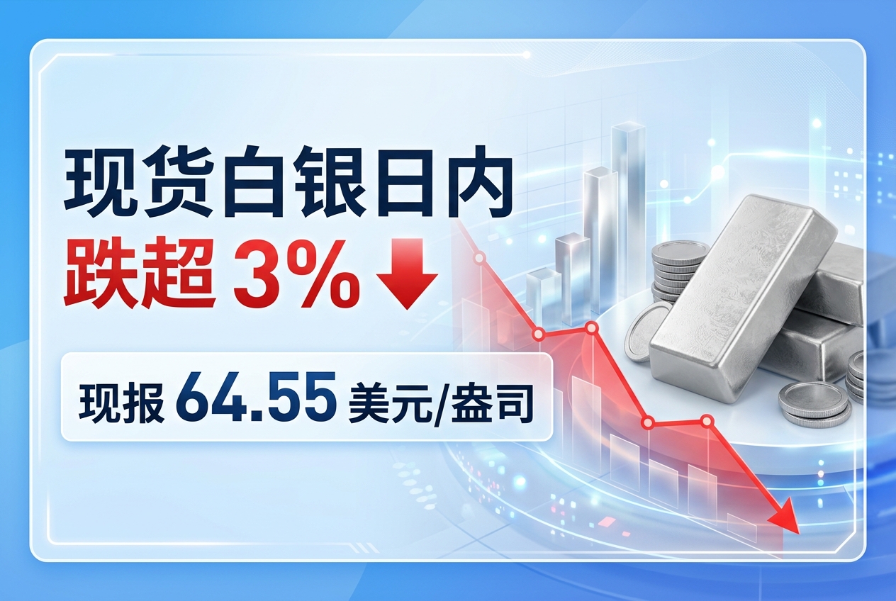 现货白银日内跌超 3%
