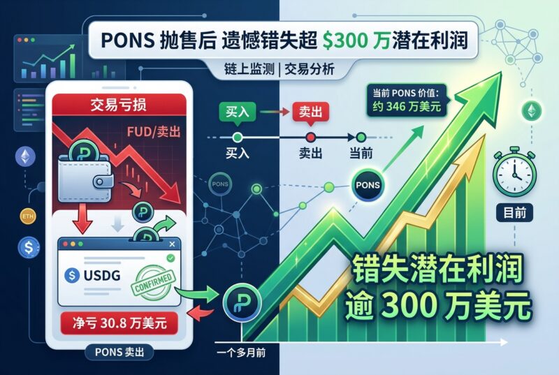 某地址卖出 PONS 后错失逾 300 万美元潜在利润-指挥使社区 - 真实线索、热点议题与深度观察