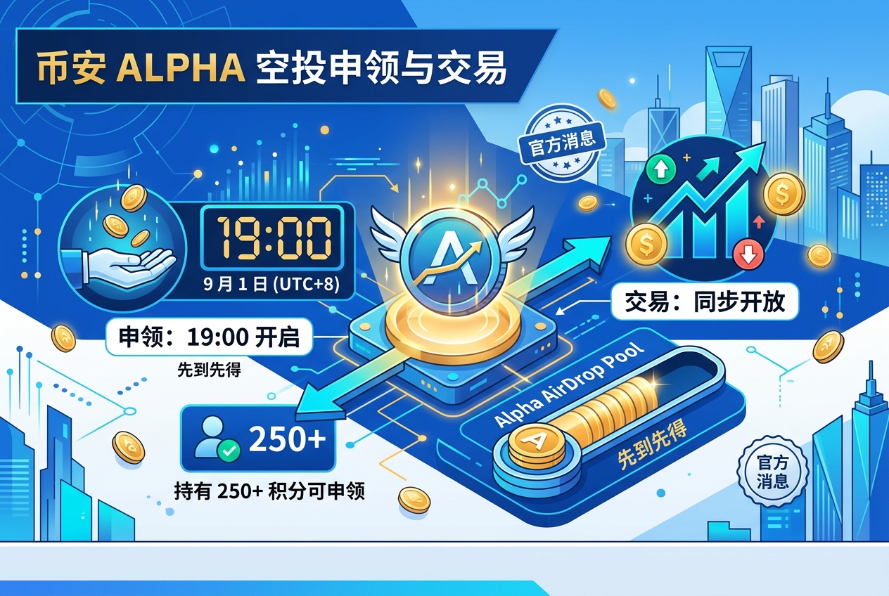 Binance 今日 19:00 开放 Alpha 空投申领与交易