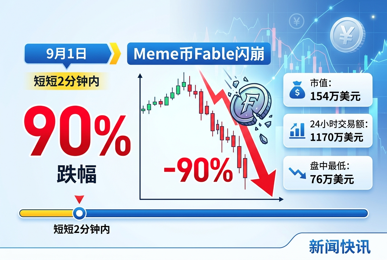 新 Meme 币 fable 闪崩跌超 90%