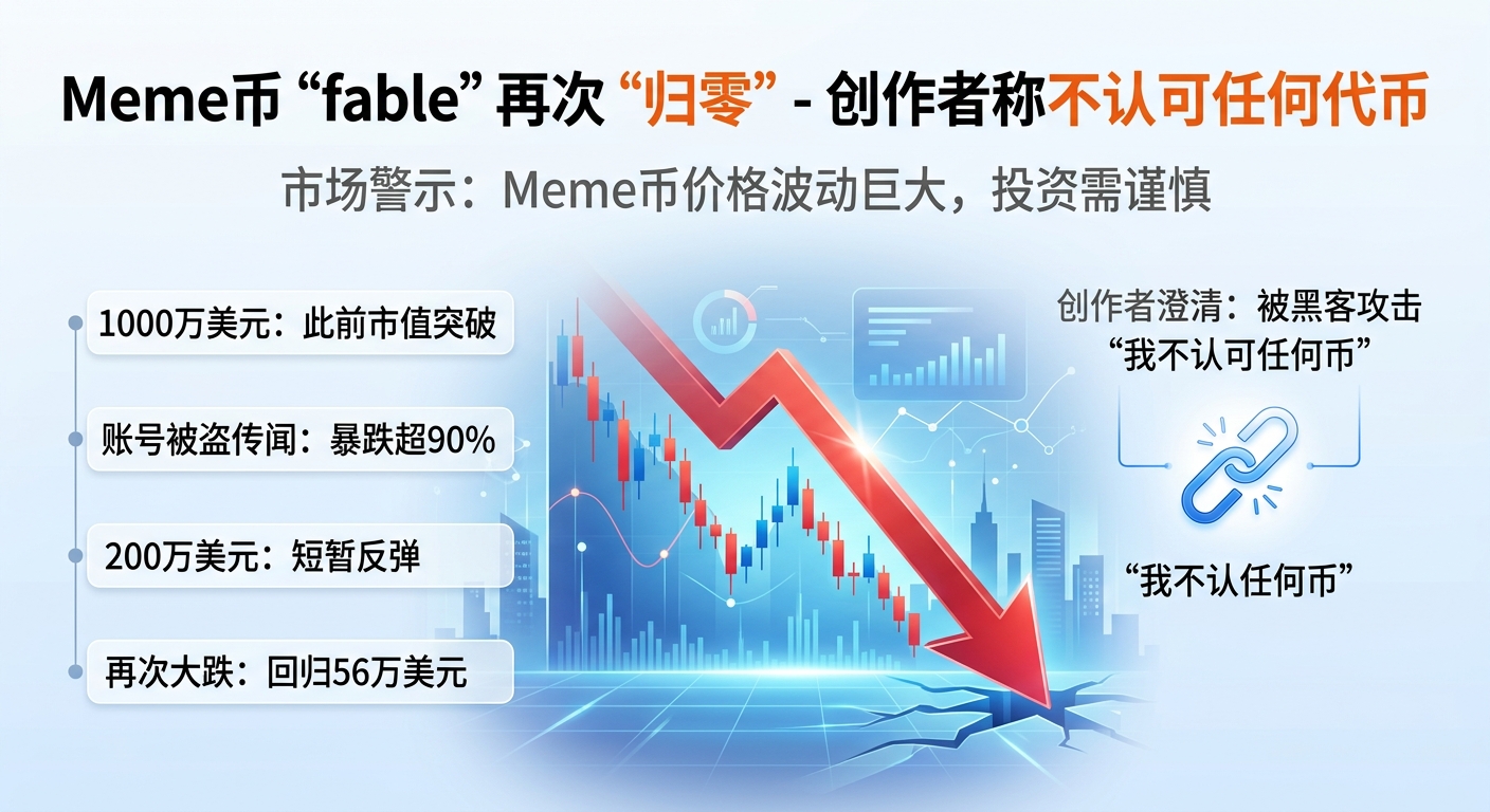 Meme 币 fable 再次“归零”,创作者称不认可任何代币