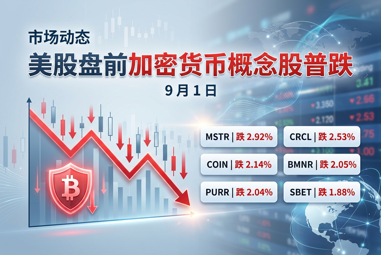 美股盘前加密货币概念股普跌