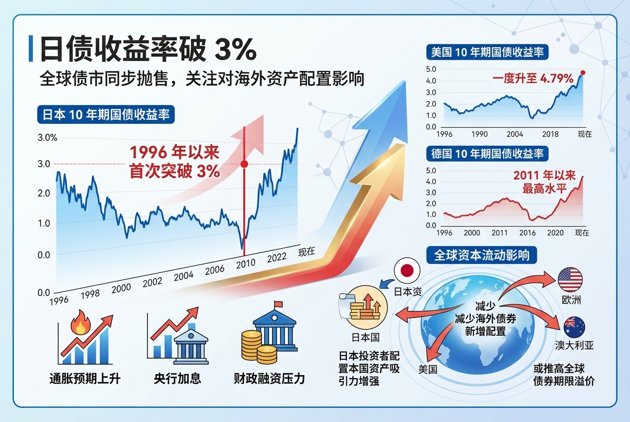 日本10年期国债收益率破3%,海外债券配置或受影响