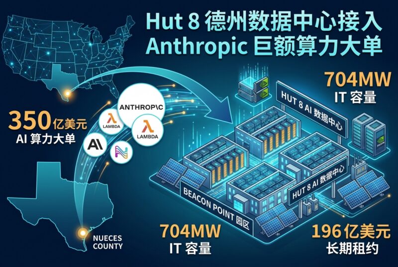 Hut 8 德州数据中心被曝纳入 Anthropic 350 亿美元 AI 算力大单-指挥使社区 - 真实线索、热点议题与深度观察