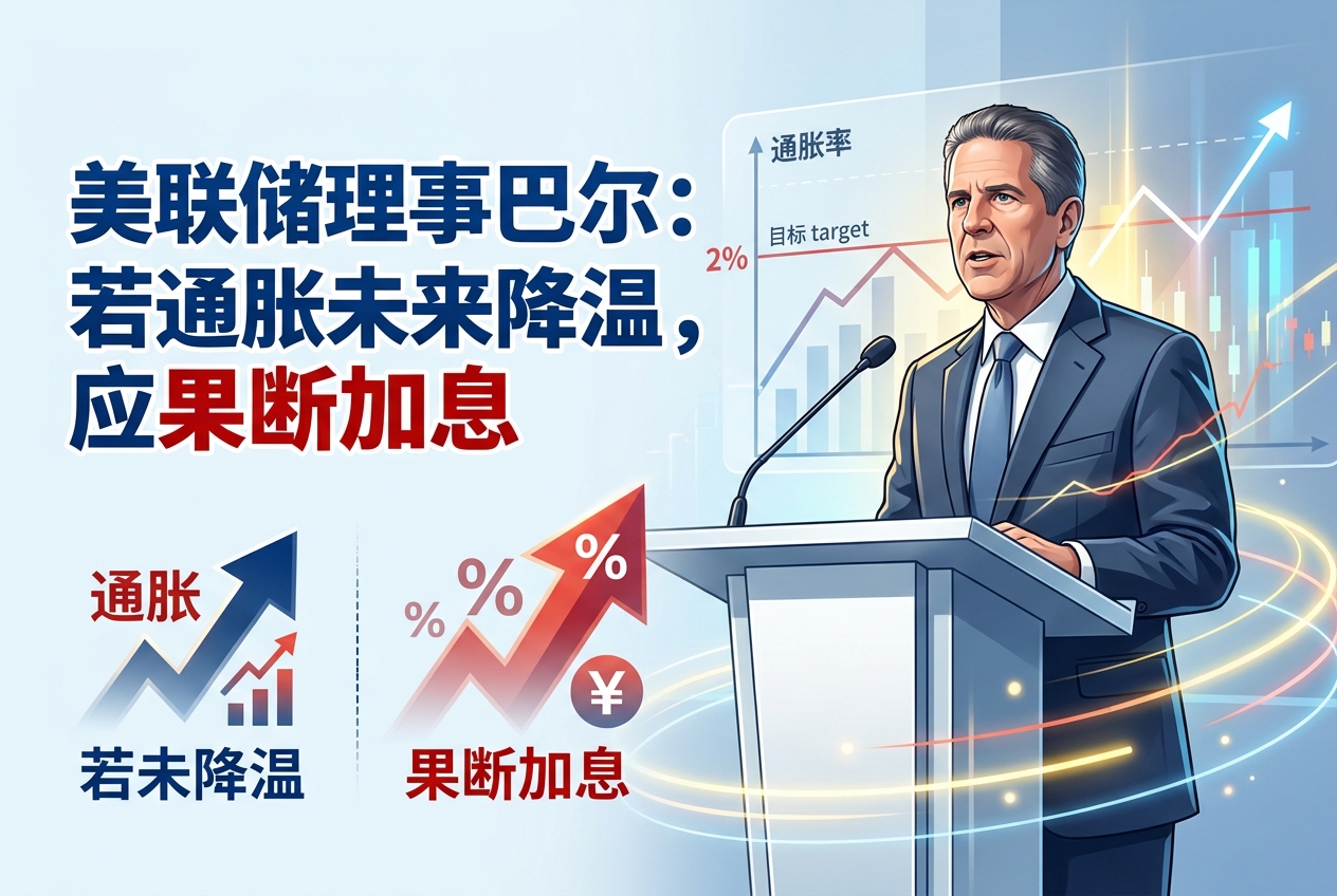 美联储理事巴尔:若通胀未降温,应果断加息