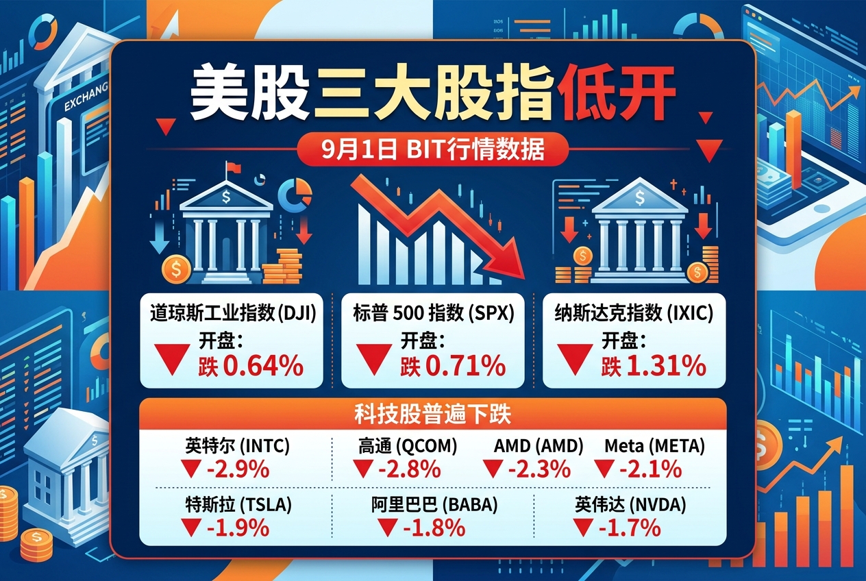 美股三大股指低开