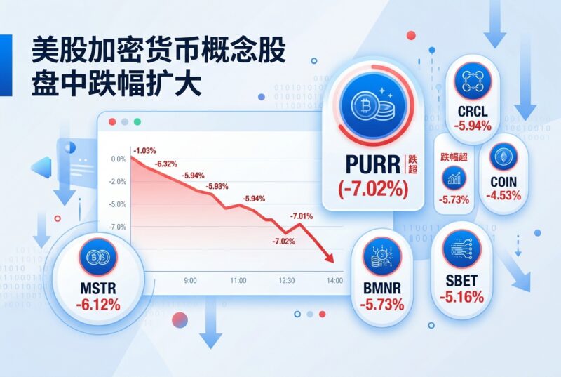 美股加密货币概念股盘中跌幅扩大,PURR 跌超 7%-指挥使社区 - 真实线索、热点议题与深度观察