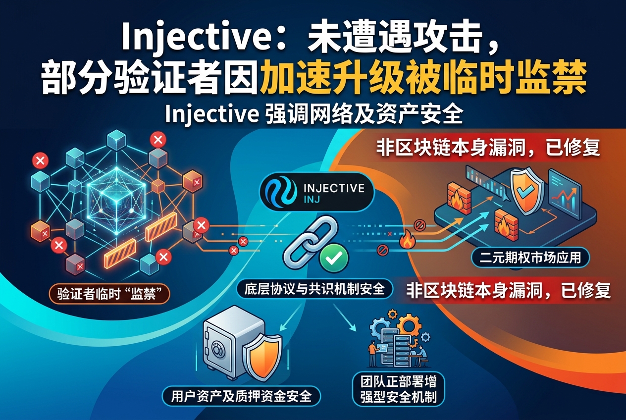Injective:未遭遇攻击,部分验证者因加速升级被临时监禁