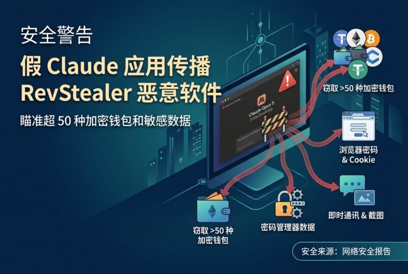 假 Claude 桌面应用传播恶意软件,RevStealer 瞄准超 50 种加密钱包-指挥使社区 - 真实线索、热点议题与深度观察