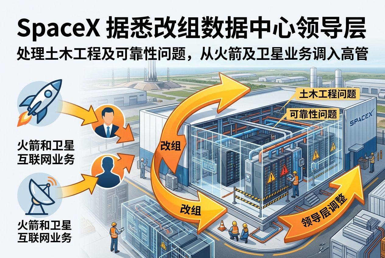 激进扩建后,SpaceX 据悉改组数据中心领导层