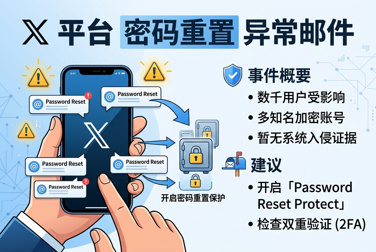 X 平台出现大规模异常密码重置邮件