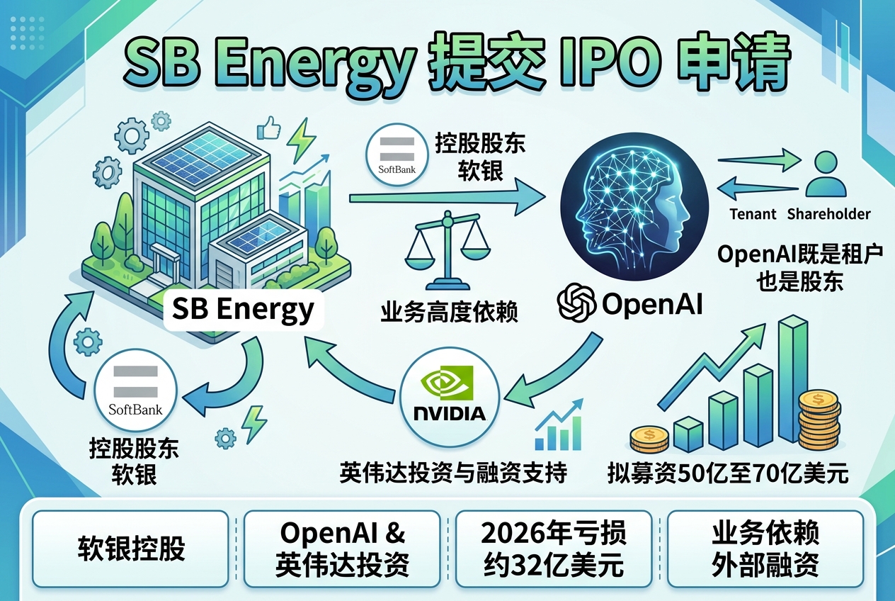 SB Energy 提交 IPO 申请:业务高度依赖 OpenAI,拟募资 50 亿至 70 亿美元