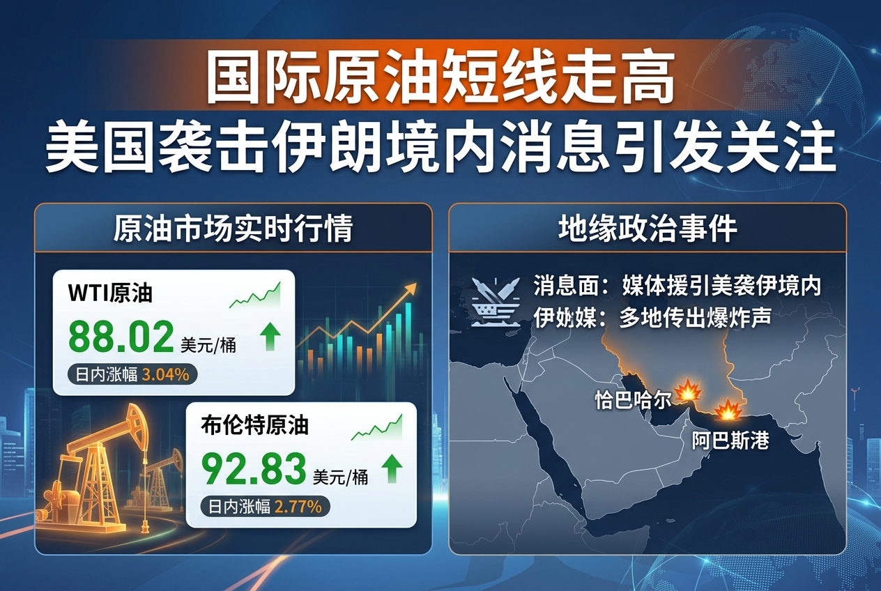 国际原油短线走高,美国袭击伊朗境内消息引发关注