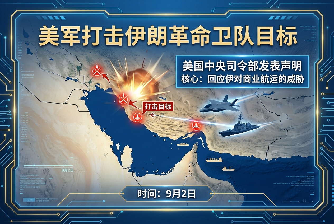 美国中央司令部:对伊朗革命卫队目标发动新一轮打击