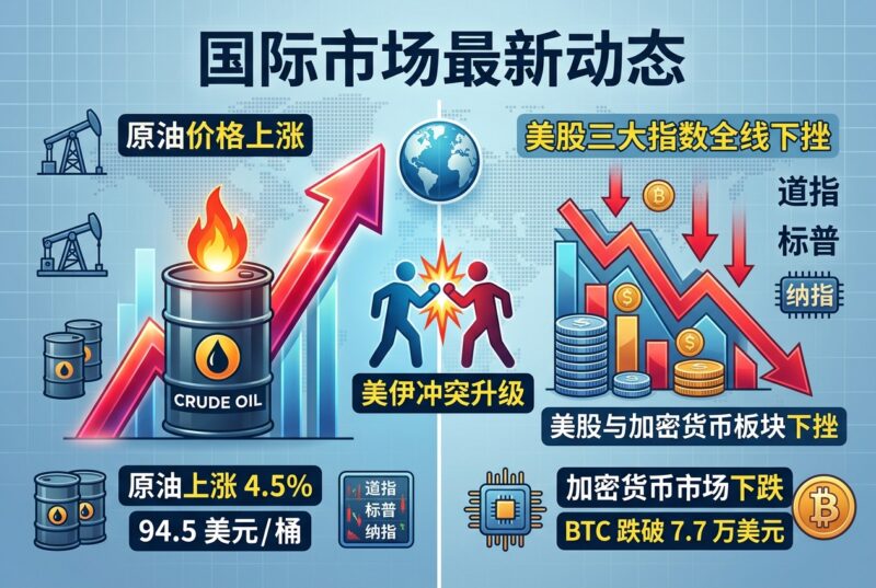 美伊冲突升级推升原油，拖累美股与加密货币板块-指挥使社区 - 真实线索、热点议题与深度观察