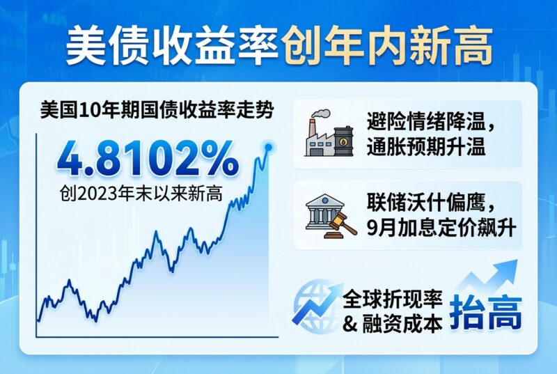 美国10年期国债收益率攀升至4.8102%，创2023年末以来新高-指挥使社区 - 真实线索、热点议题与深度观察