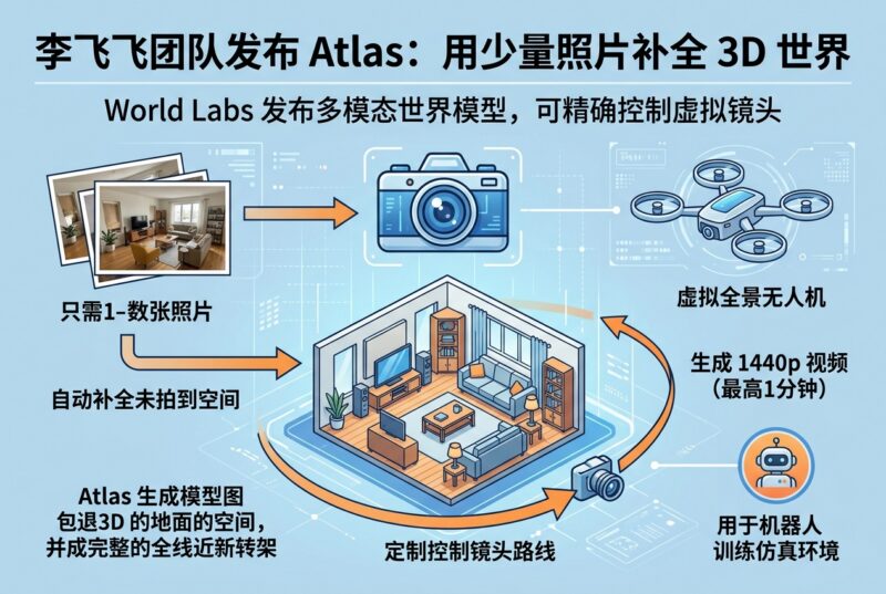 李飞飞团队发布 Atlas:用少量照片补全 3D 世界,可精确控制虚拟镜头-指挥使社区 - 真实线索、热点议题与深度观察