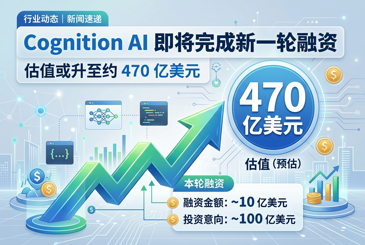 Cognition AI 即将完成新一轮融资,估值或升至约 470 亿美元