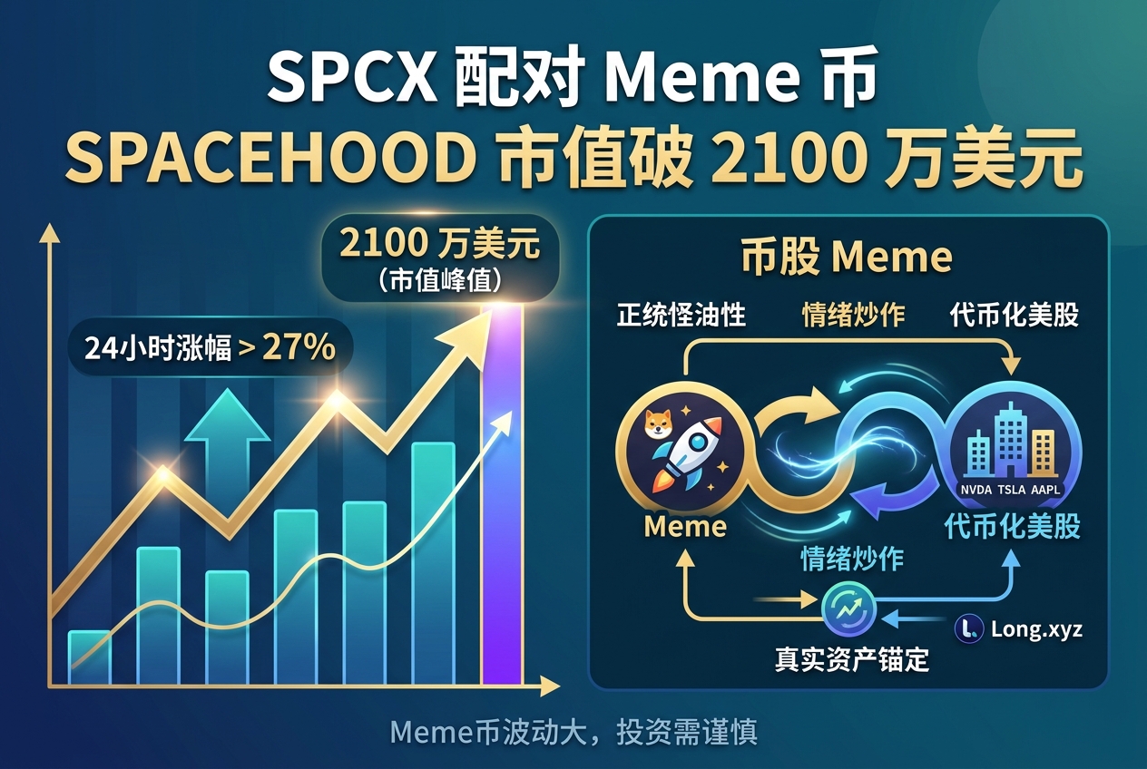 SPCX 配对 Meme 币 SPACEHOOD 市值一度突破 2100 万美元