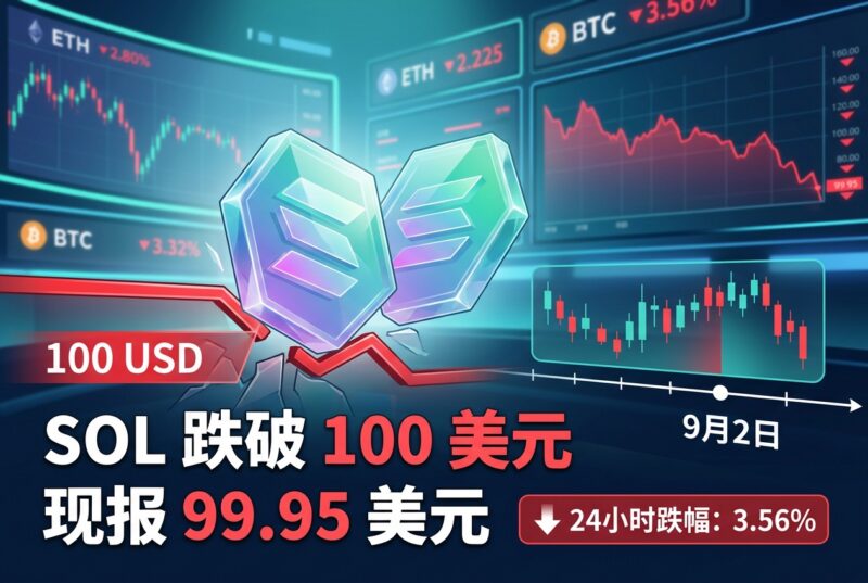 SOL 跌破 100 美元,24 小时跌幅 3.56%-指挥使社区 - 真实线索、热点议题与深度观察
