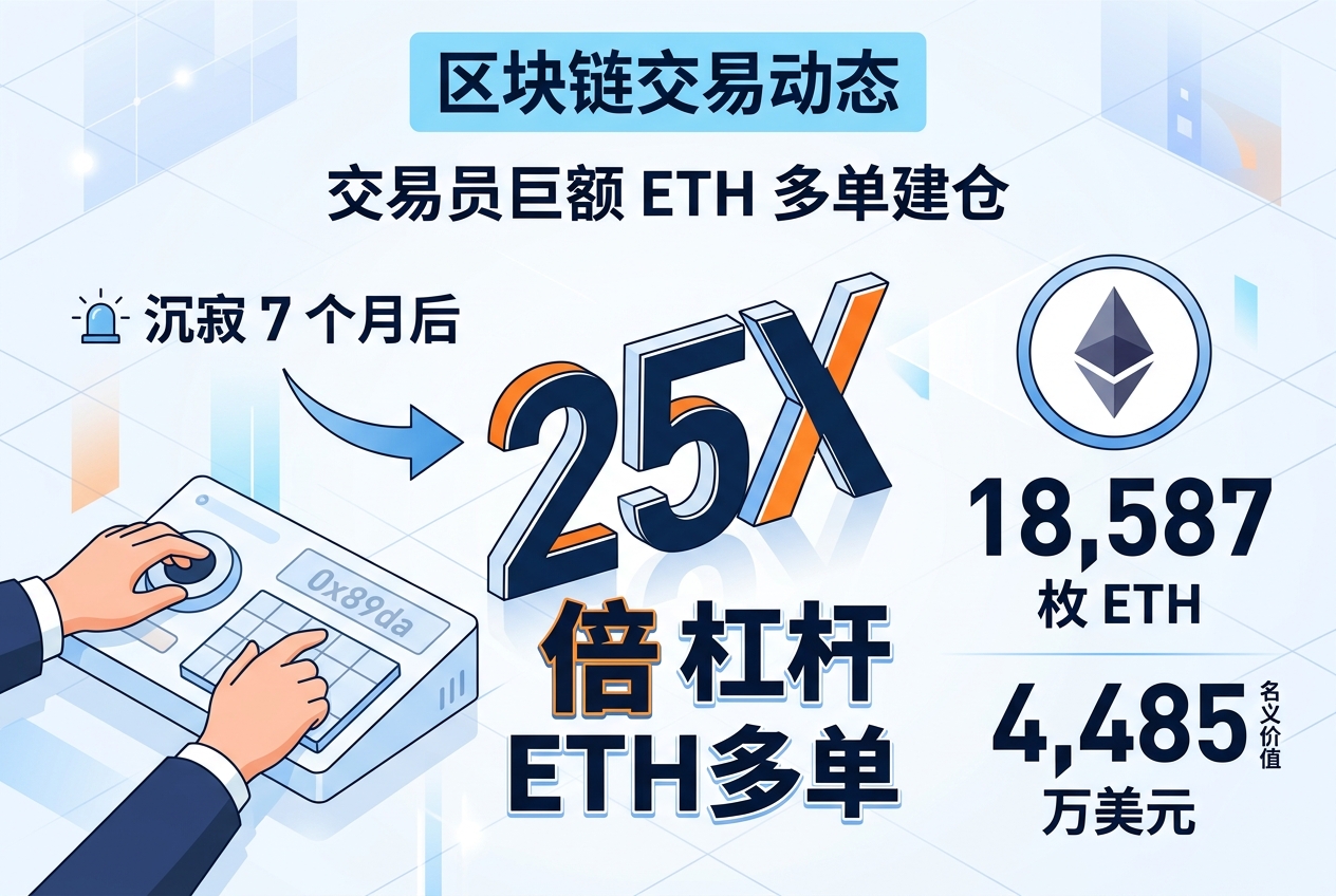 沉寂 7 个月后,某交易员开出 25 倍 ETH 多单