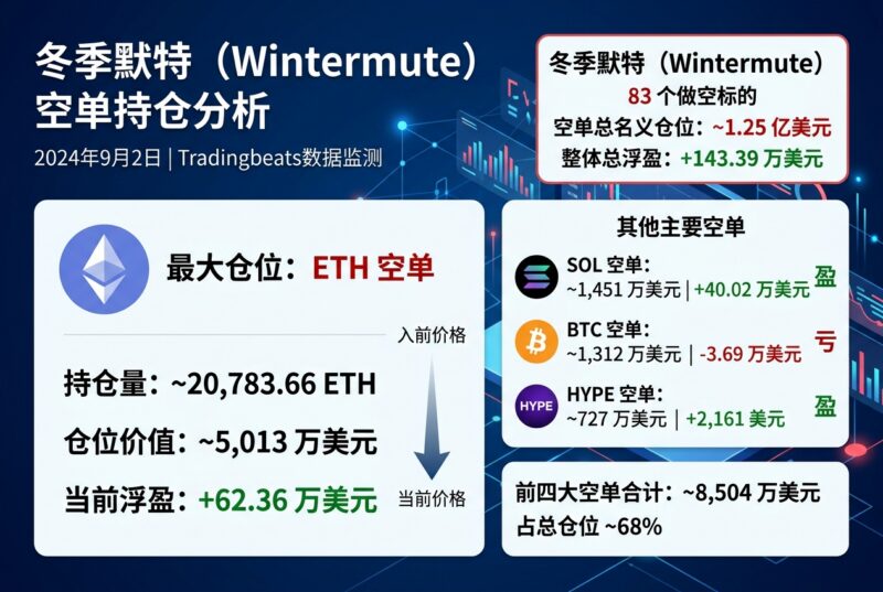 Wintermute 持有约 1.25 亿美元空单,83 个标的总浮盈约 143 万美元-指挥使社区 - 真实线索、热点议题与深度观察