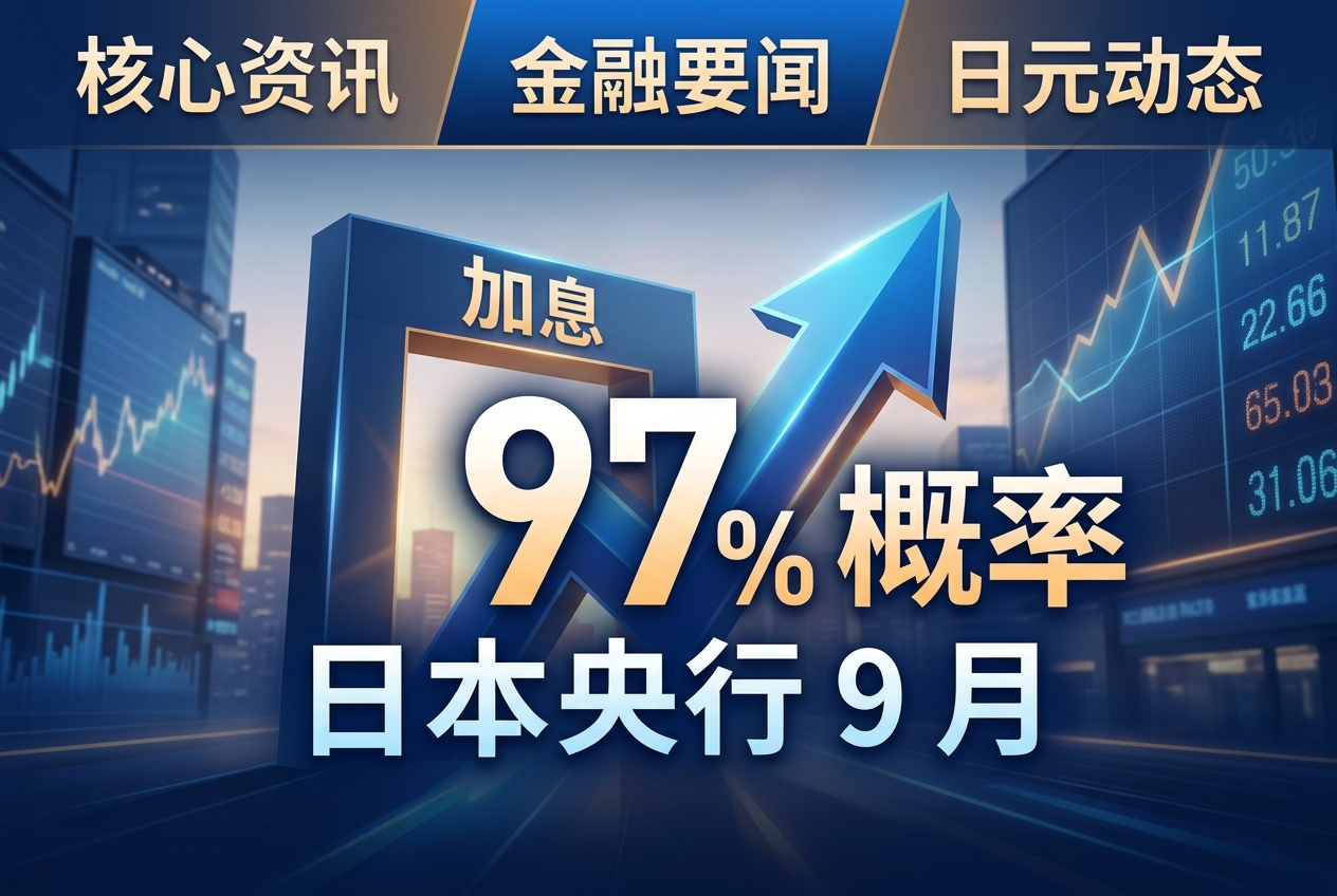 日本央行 9 月加息概率升至 97%