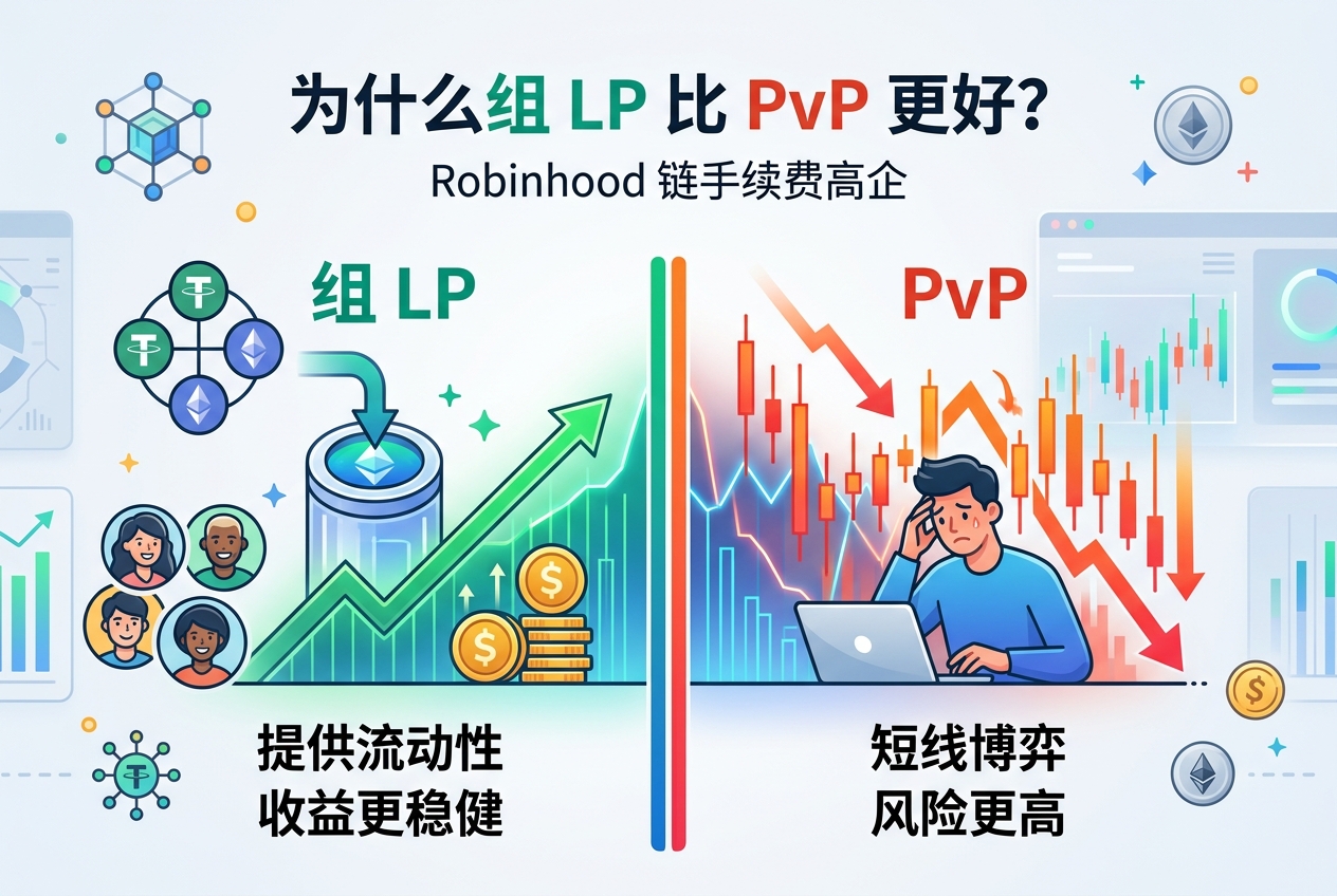 在 Robinhood 链天价手续费下，为什么说组 LP 比 PvP 更好？