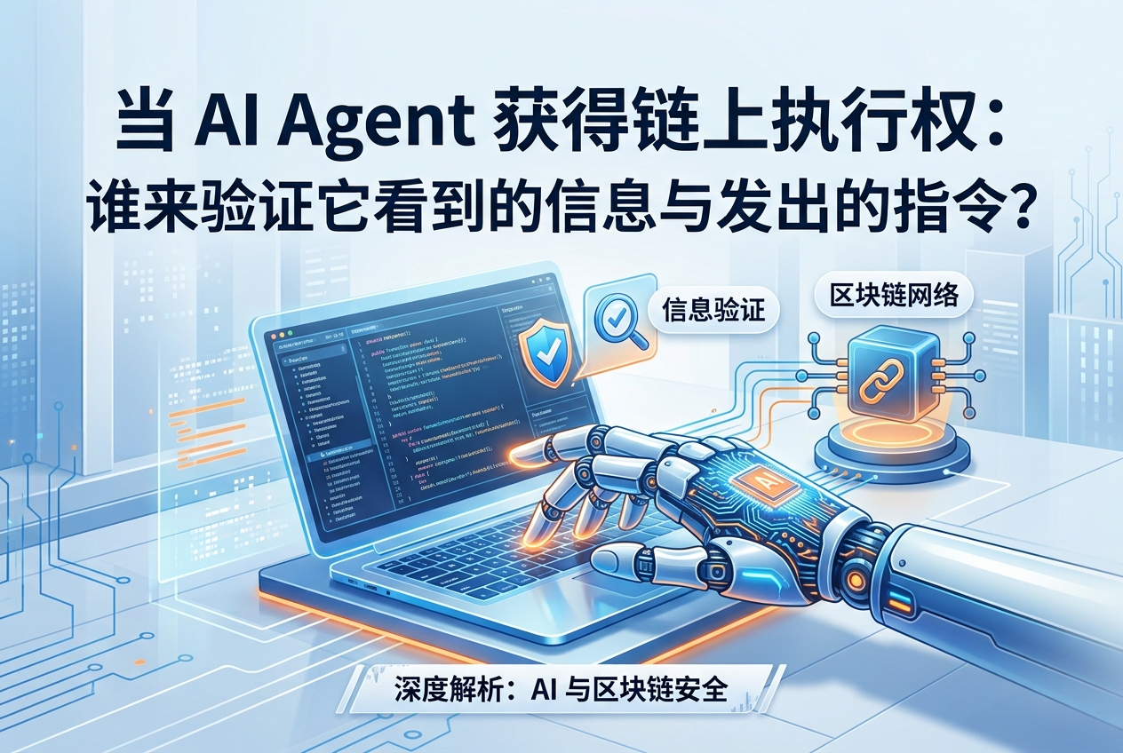 当 AI Agent 获得链上执行权：谁来验证它看到的信息与发出的指令？