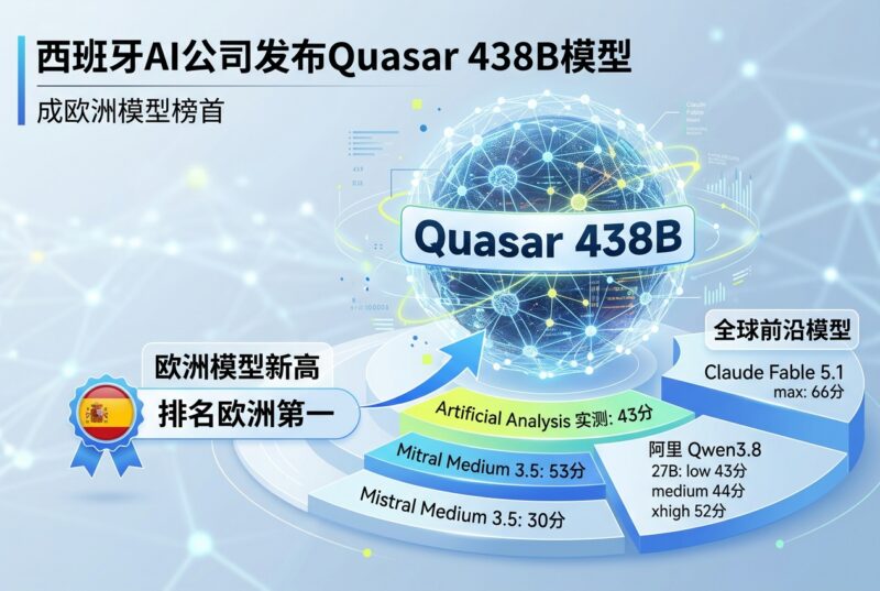 西班牙 AI 公司发布 Quasar 438B,成欧洲模型榜首-指挥使社区 - 真实线索、热点议题与深度观察