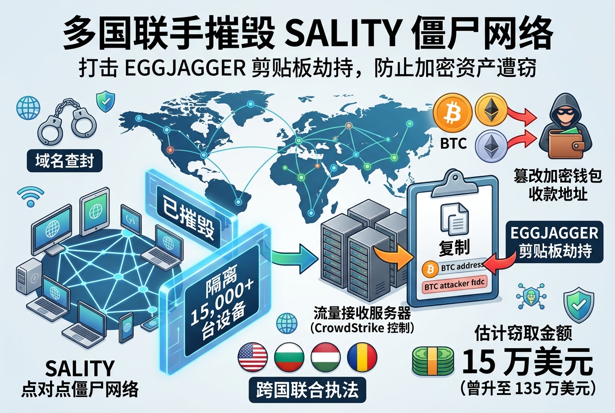 Sality 僵尸网络被摧毁,曾通过篡改 BTC 和 ETH 收款地址窃取资金