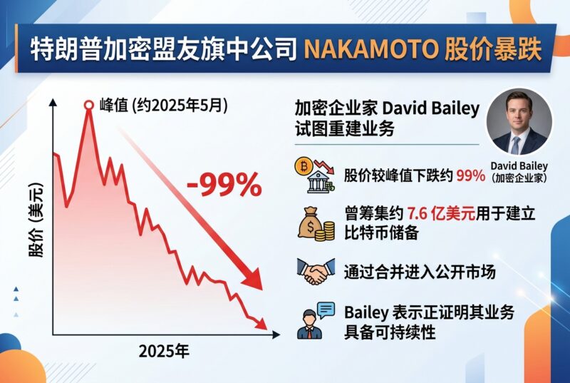 特朗普加密盟友 David Bailey 旗下 Nakamoto 股价较峰值下跌约 99%,正尝试重建业务-指挥使社区 - 真实线索、热点议题与深度观察