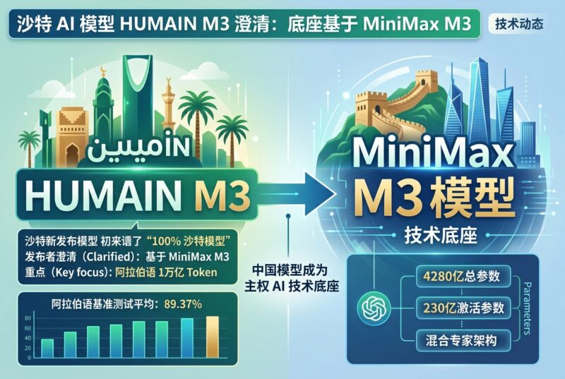沙特 AI 模型 HUMAIN M3 澄清:底座基于 MiniMax M3-指挥使社区 - 真实线索、热点议题与深度观察
