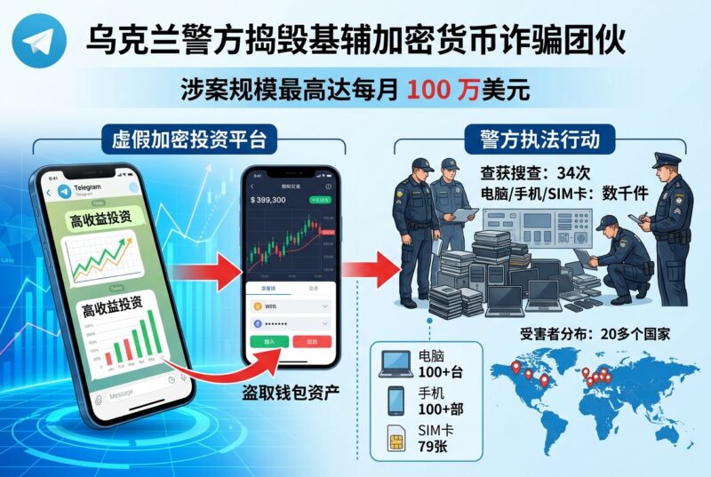 乌克兰警方捣毁基辅加密货币诈骗团伙,涉案规模最高达每月 100 万美元-指挥使社区 - 真实线索、热点议题与深度观察