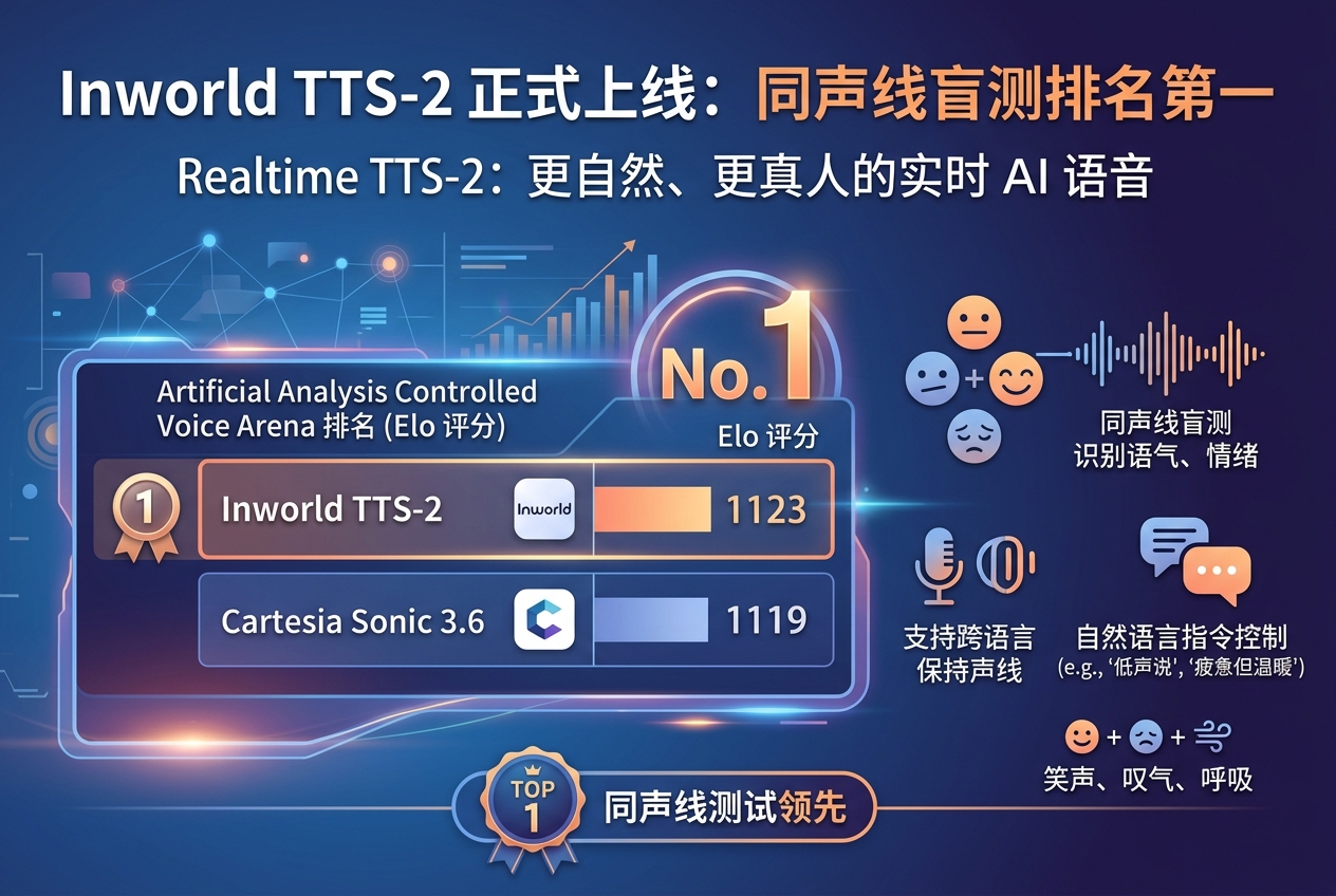 Inworld TTS-2 正式上线:同声线盲测排名第一