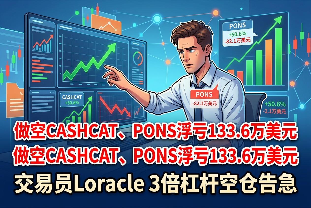 链上侦探|交易员 Loracle 做空 CASHCAT、PONS 浮亏达 133.6 万美元