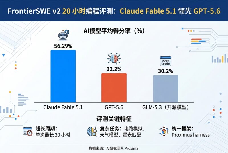 20 小时编程评测拉开差距:Claude Fable 5.1 领先 GPT-5.6 超 24 分,GLM-5.3 排第三-指挥使社区 - 真实线索、热点议题与深度观察