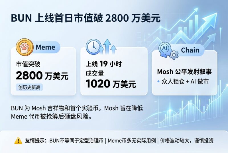 BUN 上线 19 小时市值突破 2800 万美元-指挥使社区 - 真实线索、热点议题与深度观察