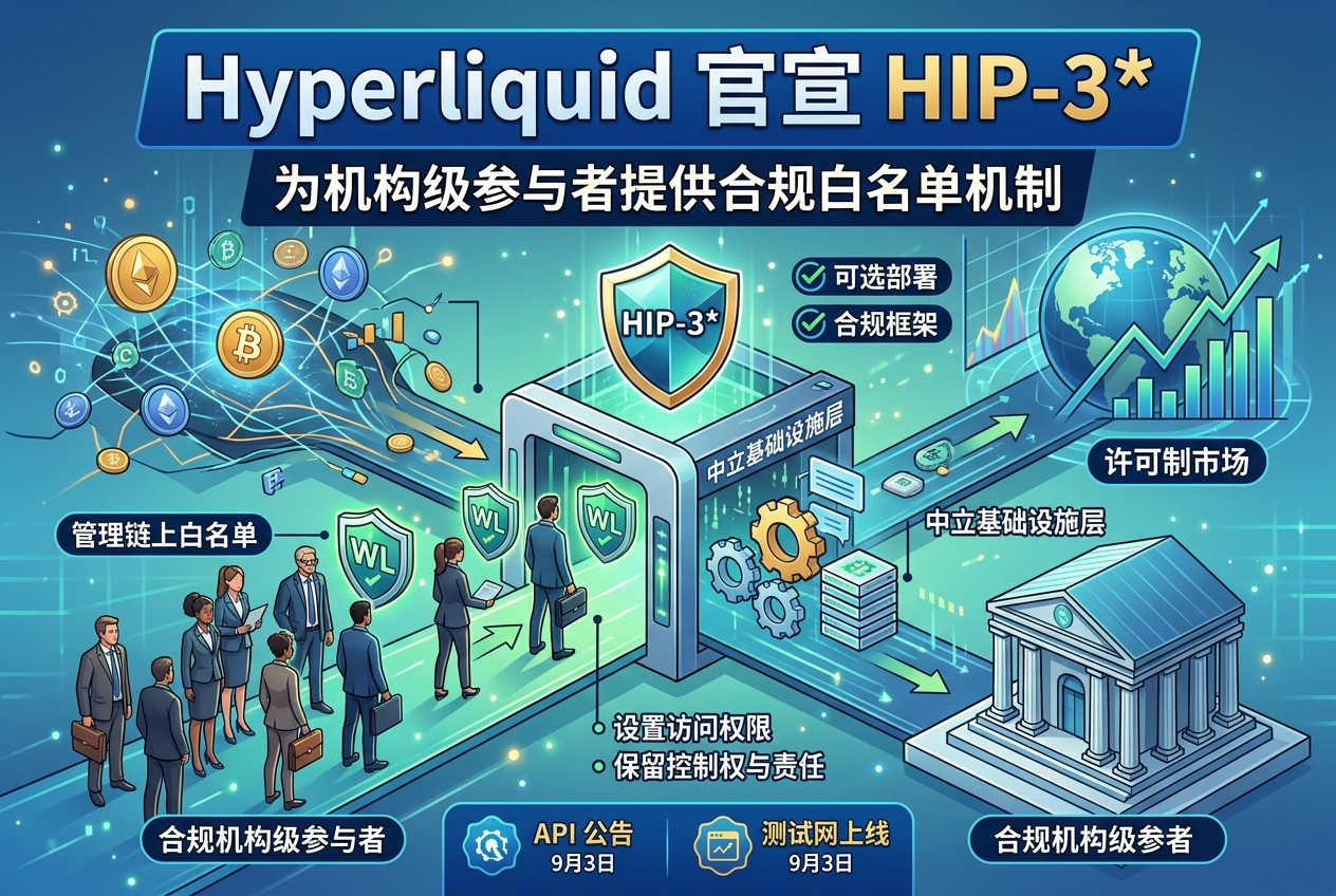 Hyperliquid 官宣 HIP-3*：为合规机构级参与者提供可选白名单机制