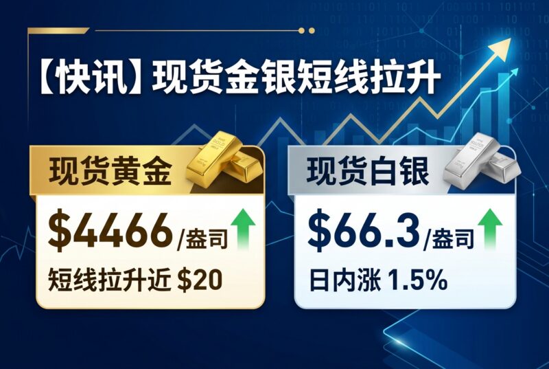 现货金银短线拉升,黄金报 4466 美元/盎司-指挥使社区 - 真实线索、热点议题与深度观察