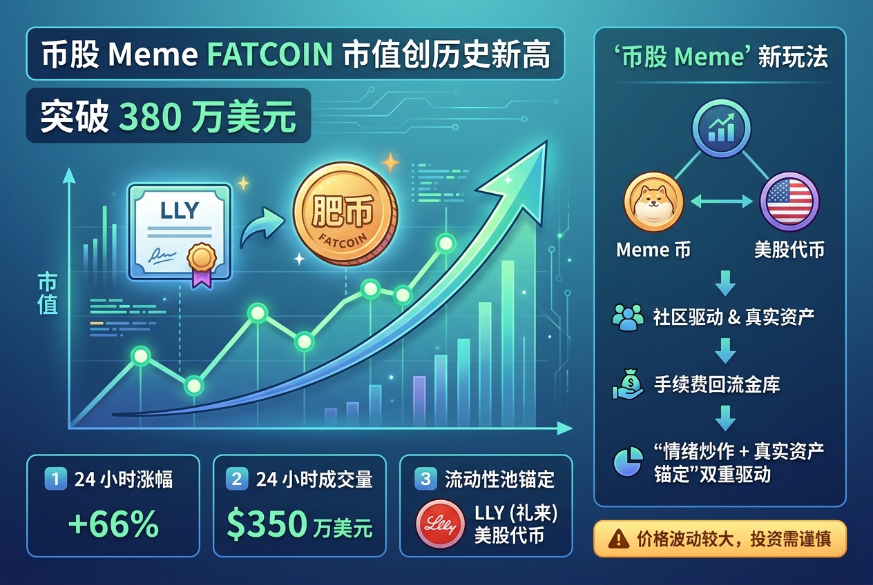 币股 Meme FATCOIN 市值突破 380 万美元,创历史新高